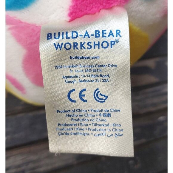Build a Bear Workshop Colorful Pastel Hearts Plush Stuffed 16" Teddy Bear Toy - Picture 10 of 10